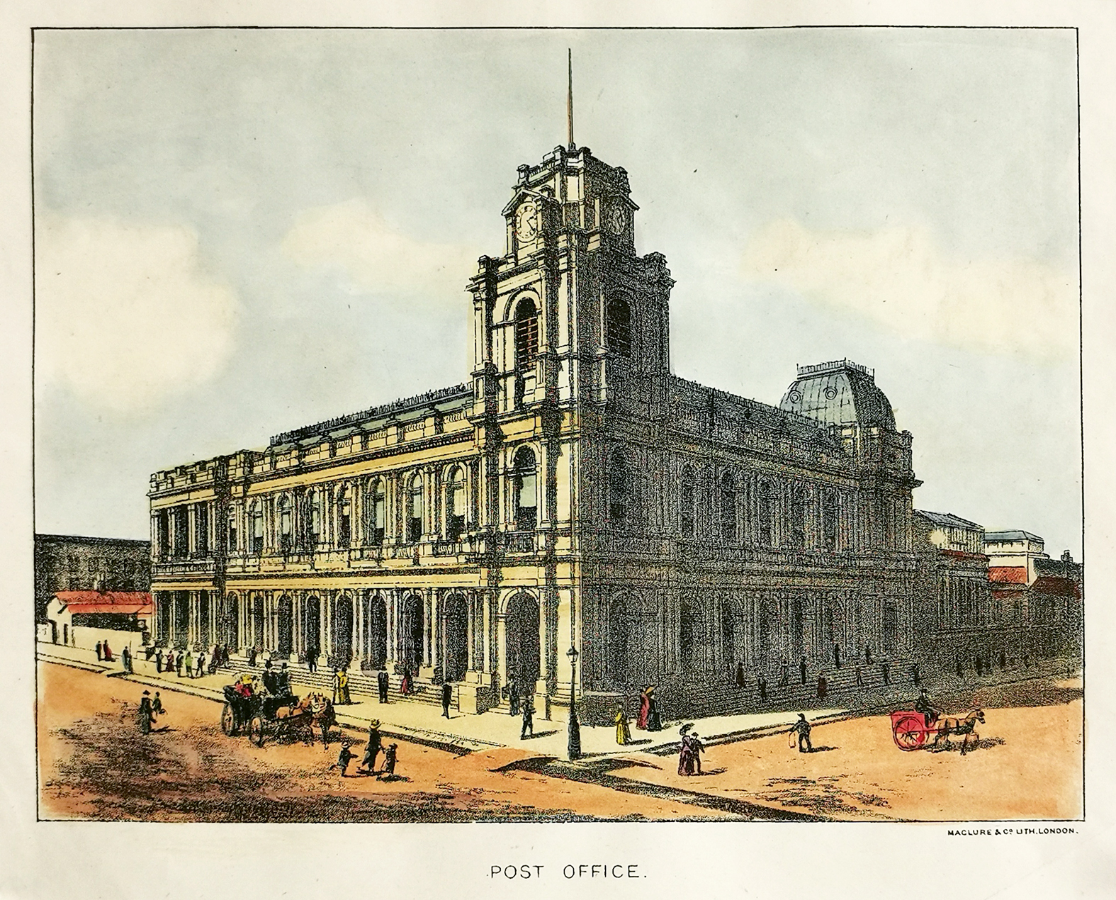 Post Office - Antique Print from 1890