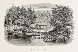 River scene, Langdale. Fishing - Trout, Salmon, etc