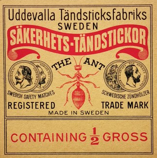 Uddevalla Tandstricksfabriks. MATCHBOX LABELS
