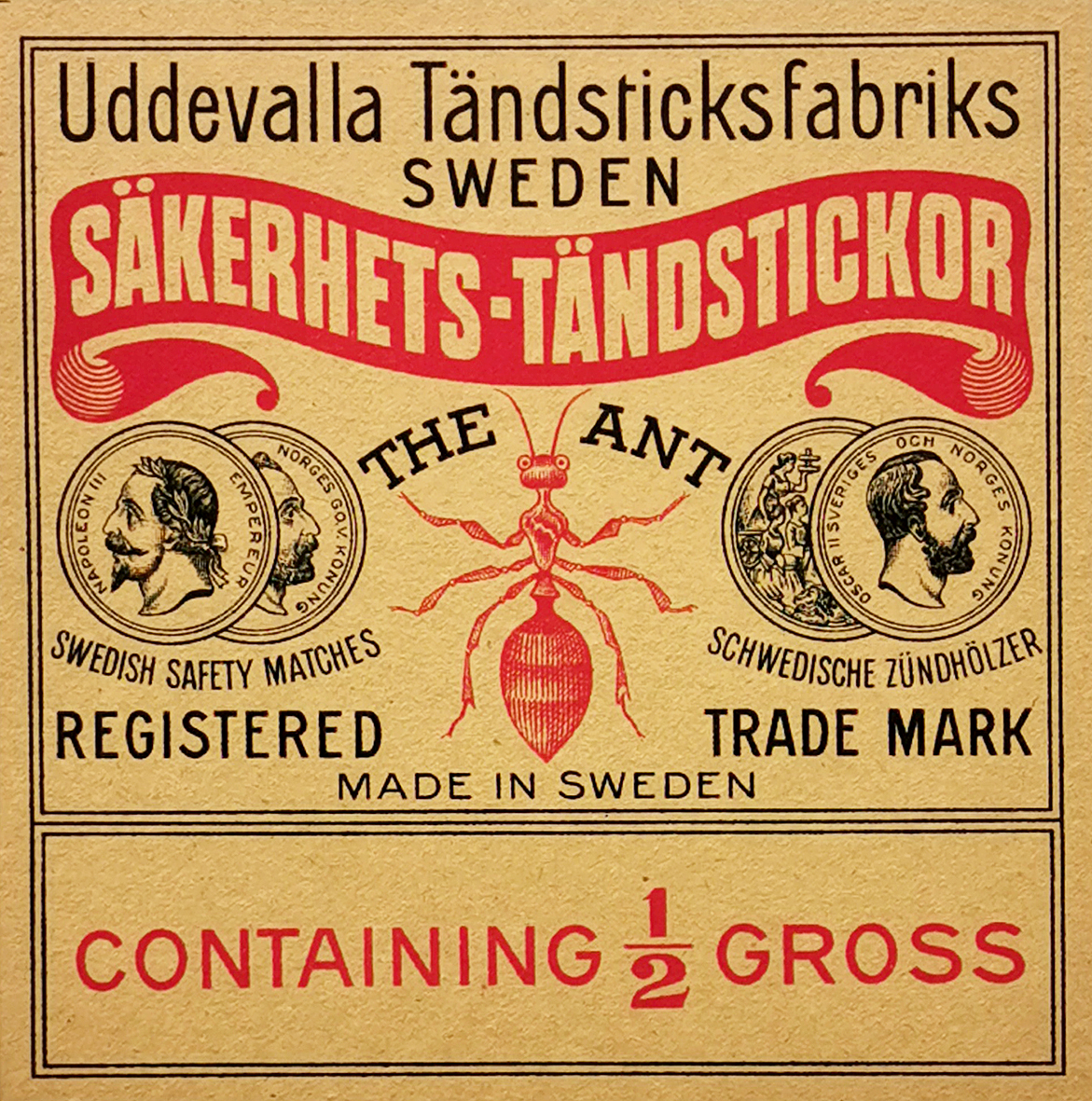 Uddevalla Tandstricksfabriks. - Antique Print from 1900