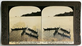 Quaint Canoes used by the natives of Simbo, Solomon Islands. Foreign photographs Quaint Canoes used by the natives of Simbo, Solomon Islands.