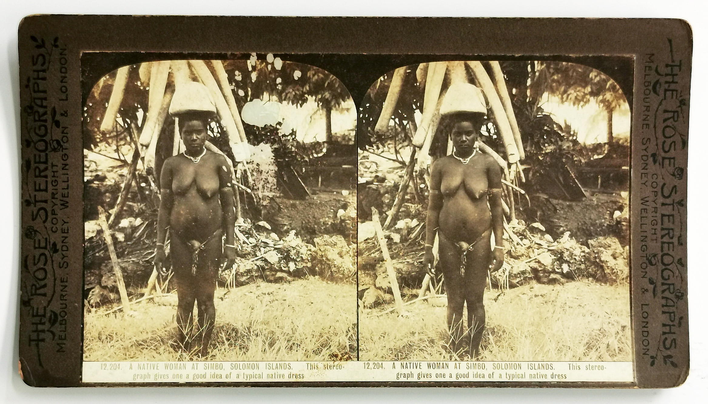 A Native Woman at Simbo, Solomon Islands. - Antique Photograph from 1905