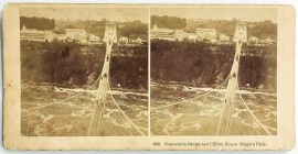 Suspension Bridge and Clifton House, Niagara Falls.