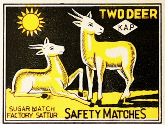 Two Deer. MATCHBOX LABELS