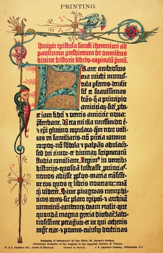 Beginning of Gutemberg’s 42-line B… Calligraphy / illuminations