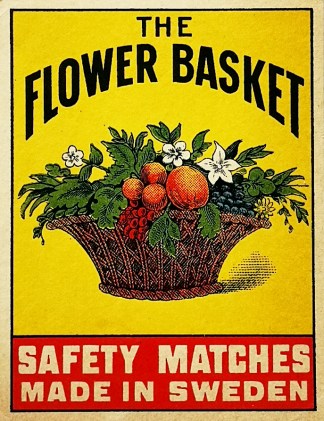 The Flower Basket. MATCHBOX LABELS