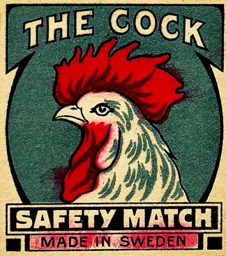 The Cock. MATCHBOX LABELS