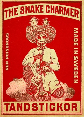 The Snake Charmer. MATCHBOX LABELS