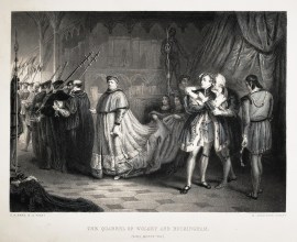 The quarrel of wolsey and buckingham. (King Henry VIII)