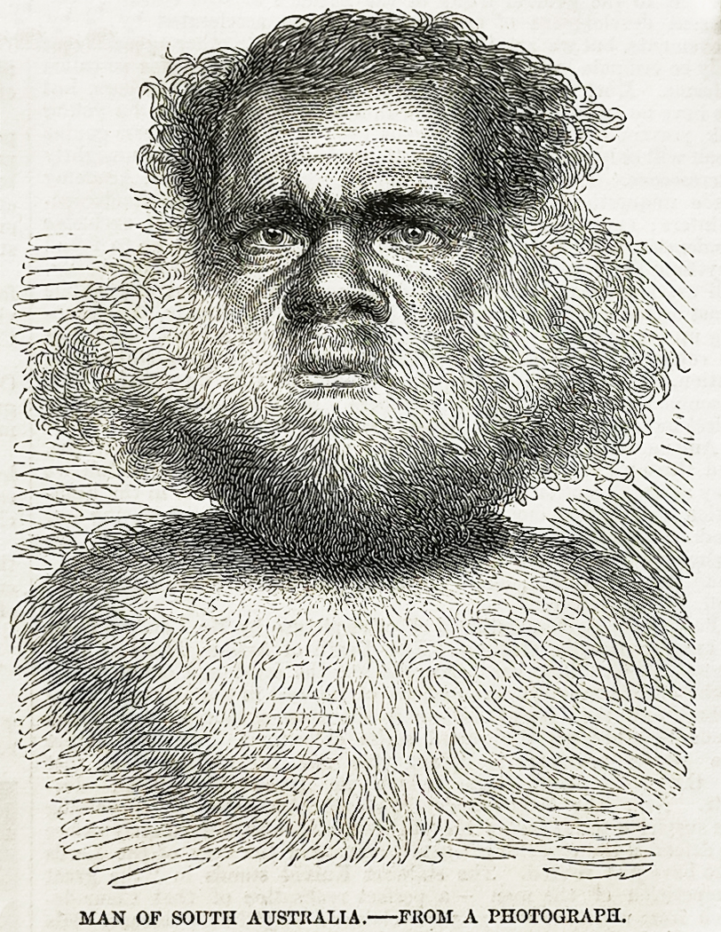 Man of South Australia.-From a Photograph - Antique Print from 1857