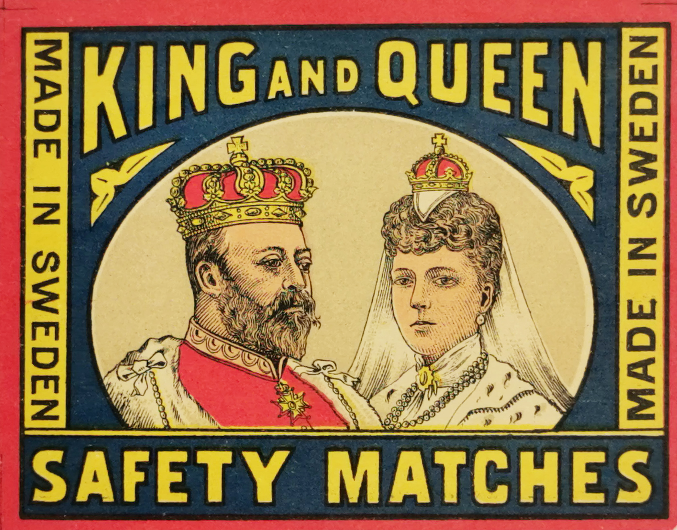 King and Queen. - Antique Print from 1920