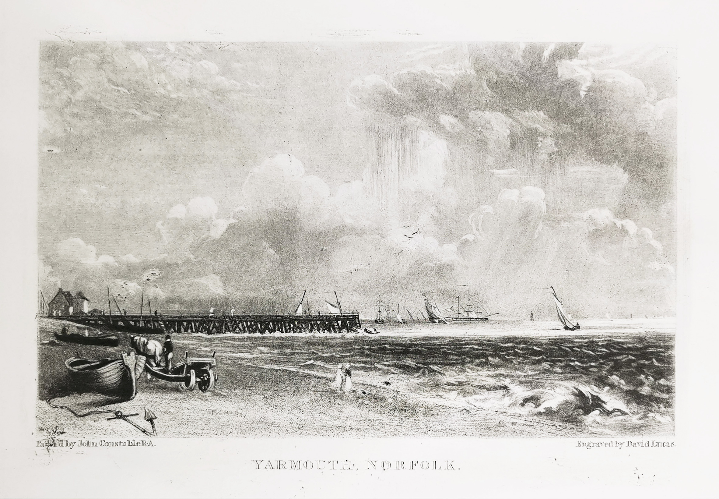 Yarmouth Norfolk - Antique Print from 1855