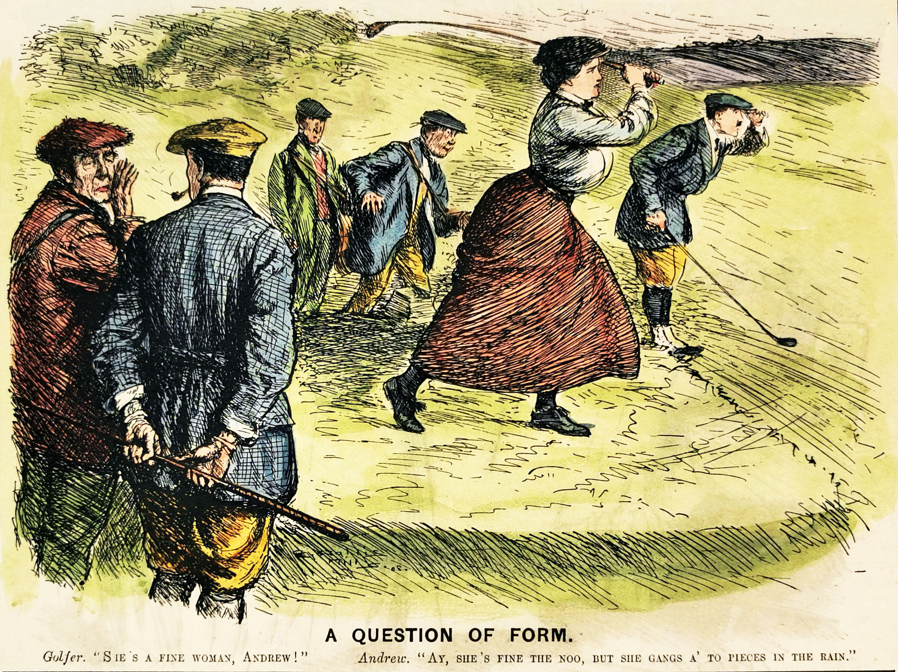 A Question of Form. - Antique Print from 1908