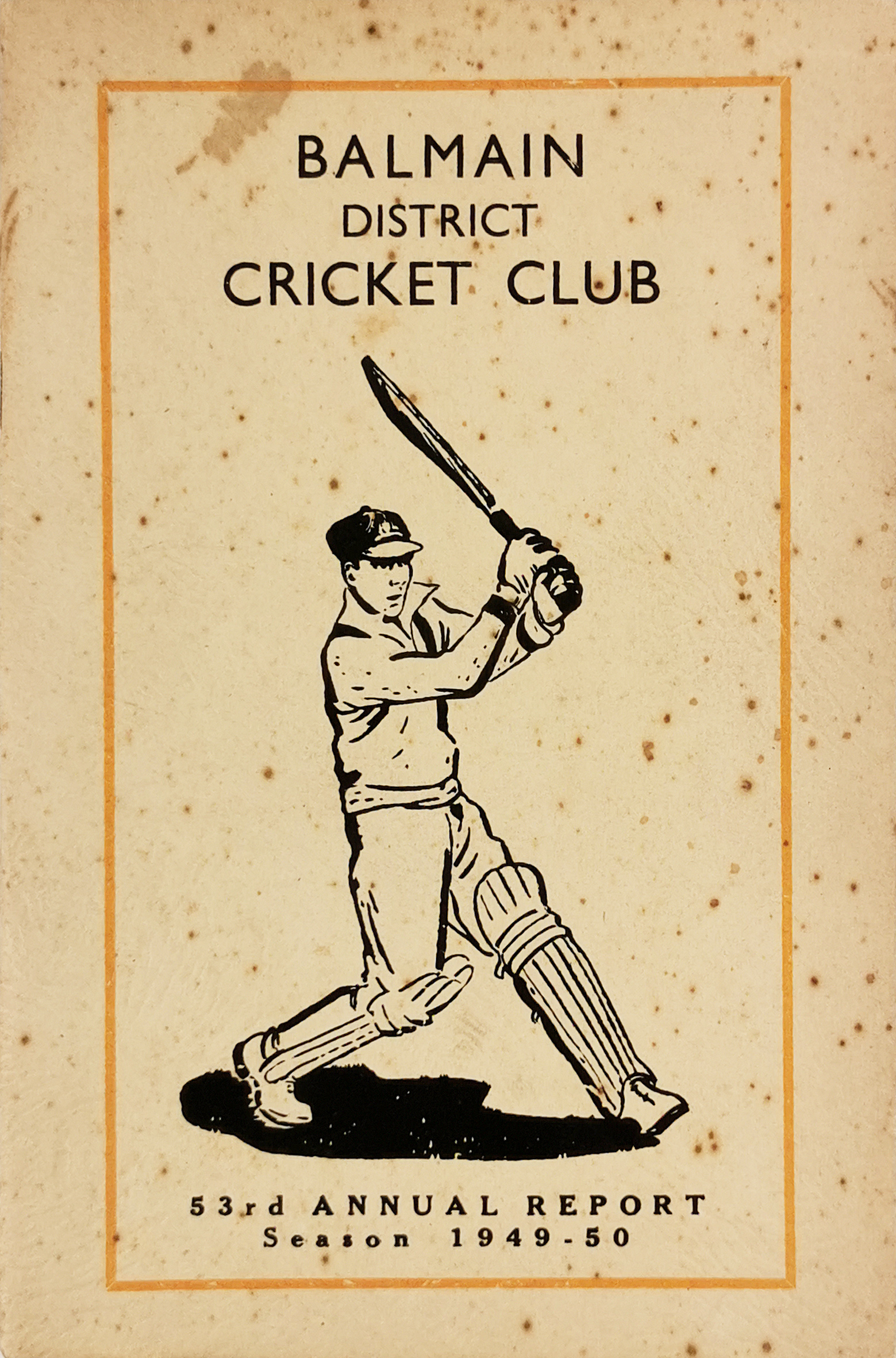 Balmain District Cricket Club. 53rd Annual Report Season 1949-50 - Vintage Ephemera from 1950