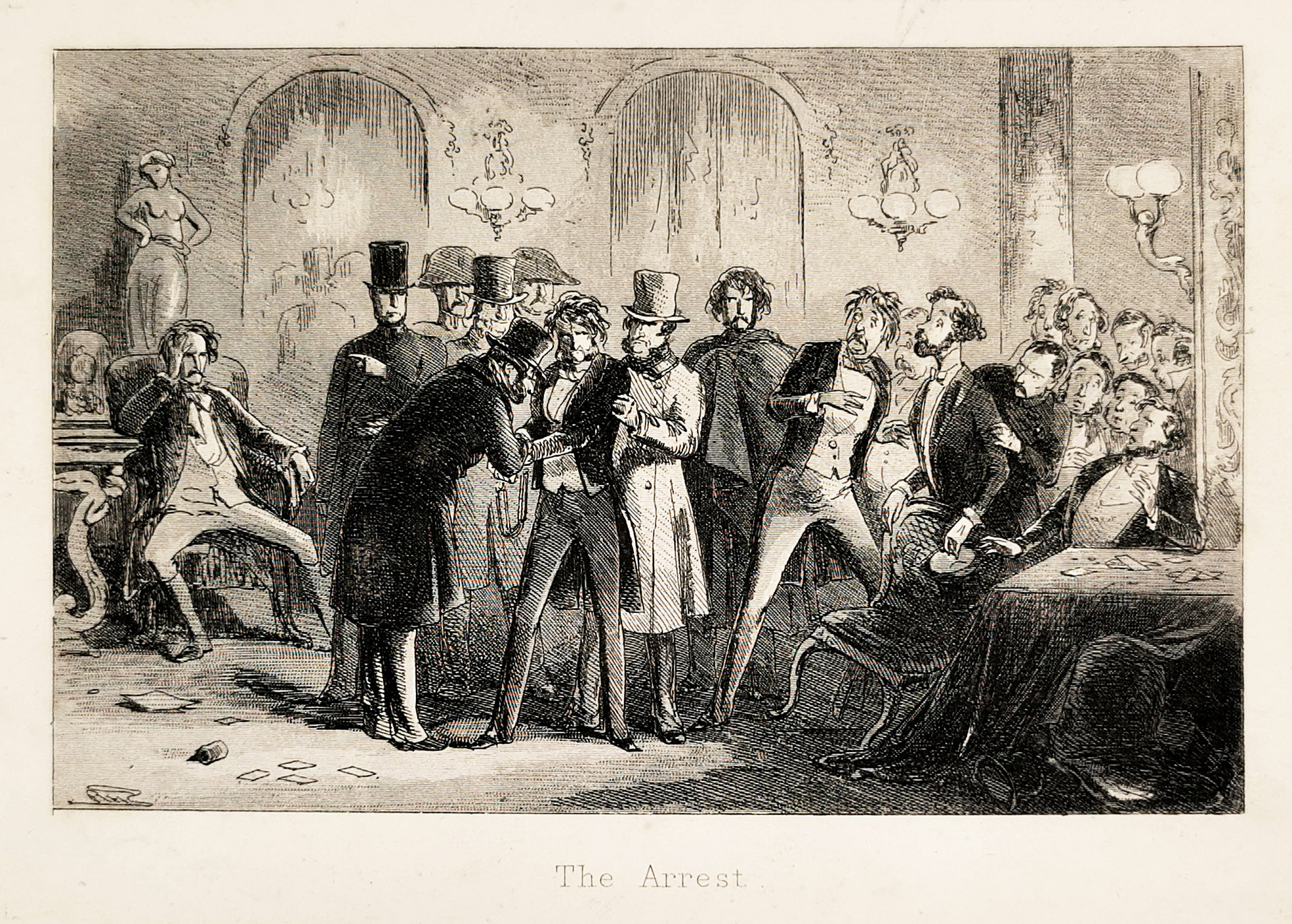 The Arrest - Antique Print from 1840