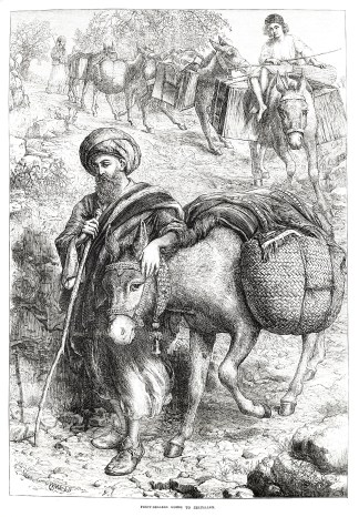 Fruit-seller goint to Jerusalem. RELIGIOUS