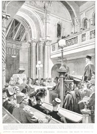 Jewish Volunteers at the Borough Synagogue, celebrating the Feast of Chanucah.