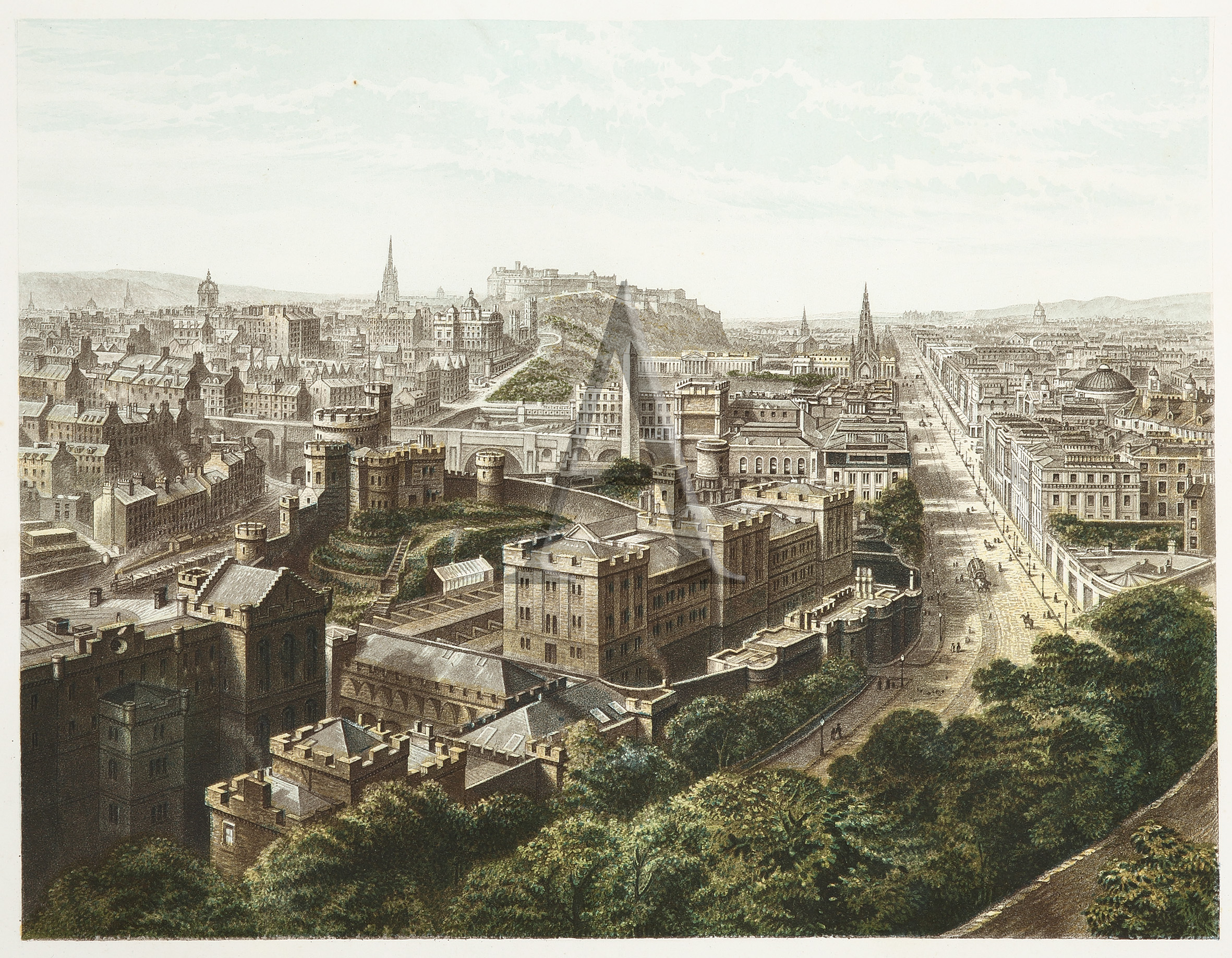 Edinburgh. - Antique Print from 1878