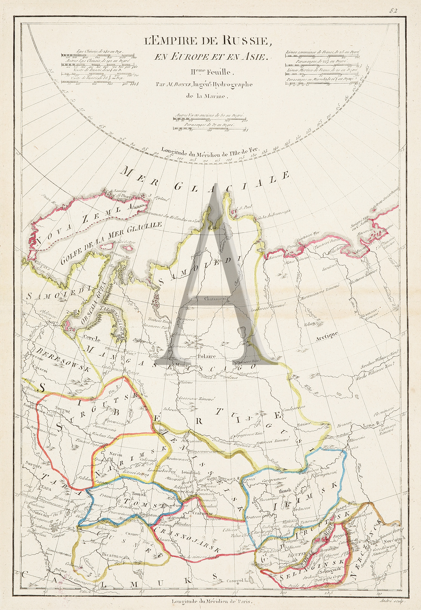L'Empire de Russie, en Europe et en Asie.  II eme. Feuille. - Antique Print from 1788