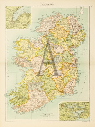 Ireland. - Antique Map from 1902