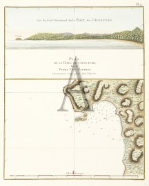 Vue du Cote Meridional de la Baye de L'Adventure. Plan de la Baye de L'Aventure sur la Terre Van-Diemen.
