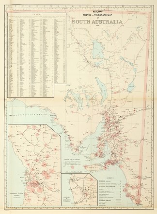 Railway Postal and Telegraph Map of Sout… South Australia