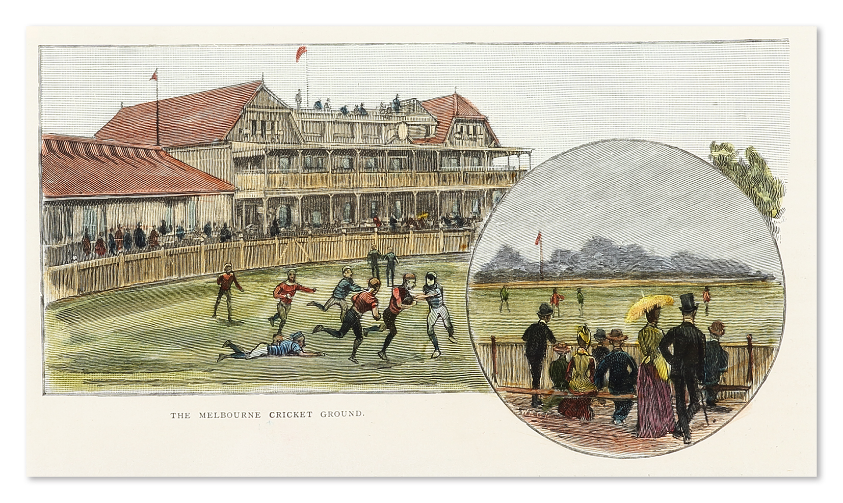 The Melbourne Cricket Ground. (MCG-Richmond) - Antique View from 1887