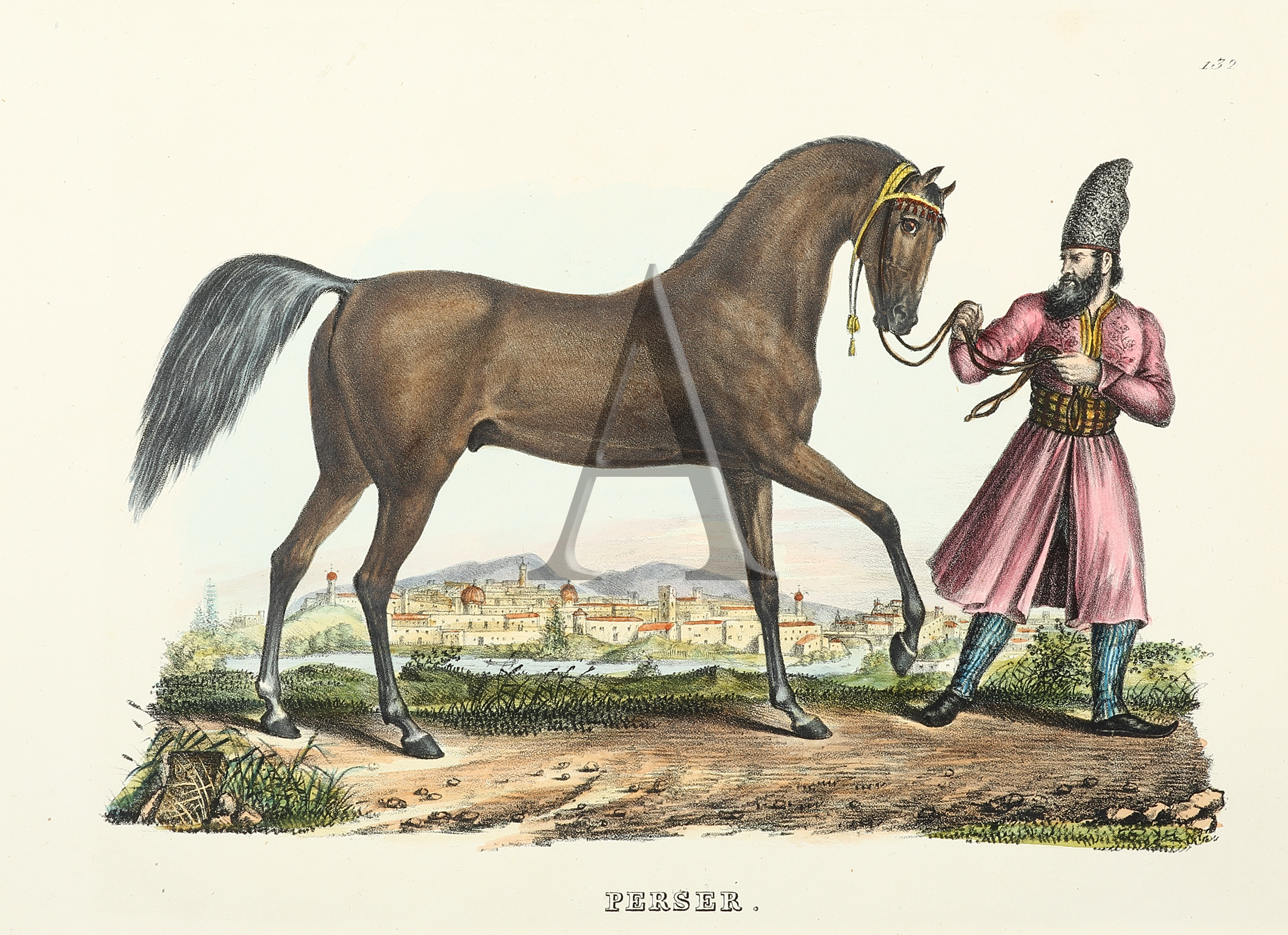 Perser. - Antique Print from 1824