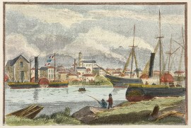 Queen’s Wharf in 1853. Victoria - Melbourne Queen's Wharf in 1853.