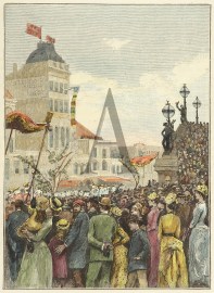 The Eight Hours a Day Procession Passing the Town Hall.
