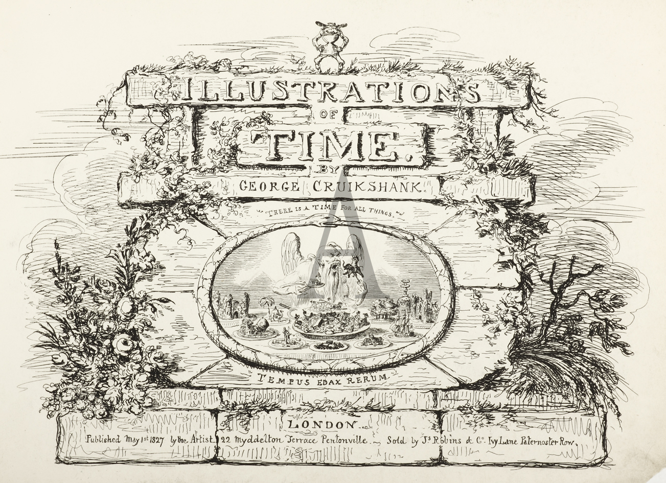 Illustrations of Time - Antique Print from 1827
