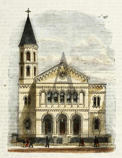 Presbyterian Church, Philip Street. - Antique Print from 1872