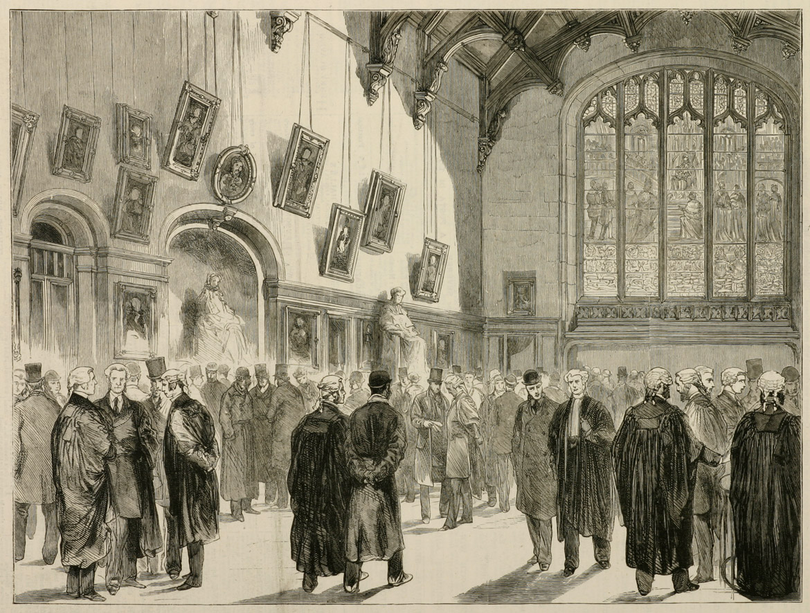 The Trial of the City of Glasgow Bank Directors at Edinburgh-The Great Hall of the Old Parliment House - Antique Print from 1879