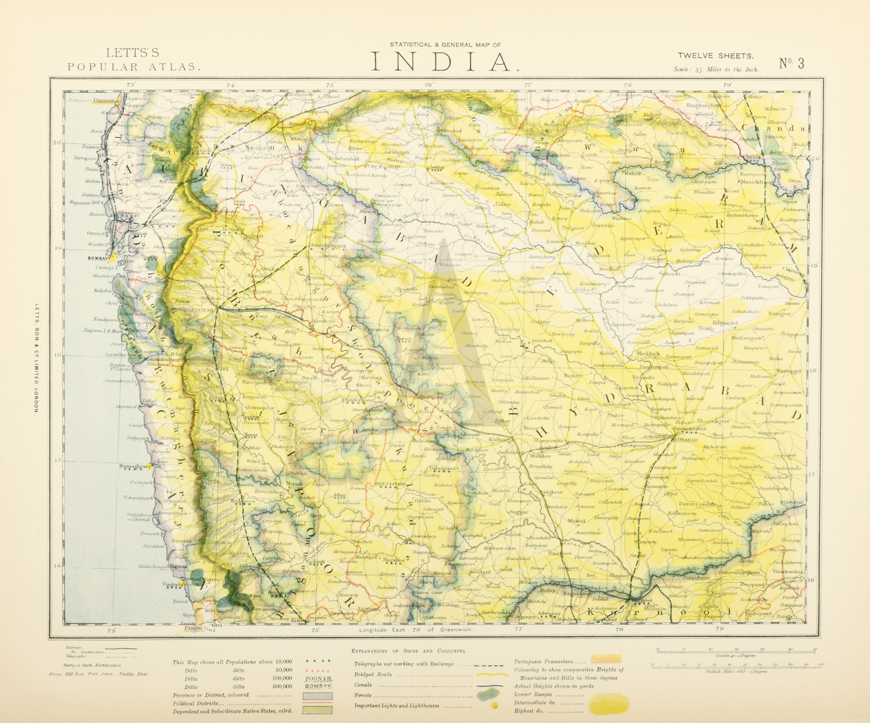 India No.3 - Antique Print from 1881