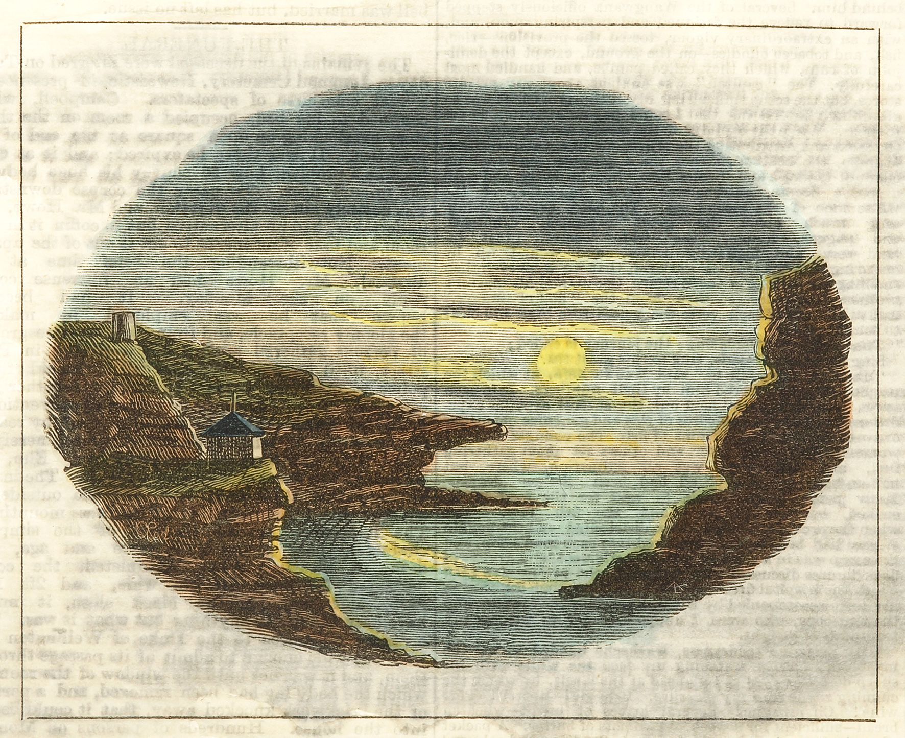 The Bay by Moonlight. [Tamarama/Bondi] - Antique Print from 1878