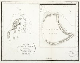 Chart of the Gambier’s Islands, discovered by Capt: James Wilson. in the Ship Duff MAPS & GLOBES Chart of the Gambier's Islands, discovered by Capt: James Wilson. in the Ship Duff