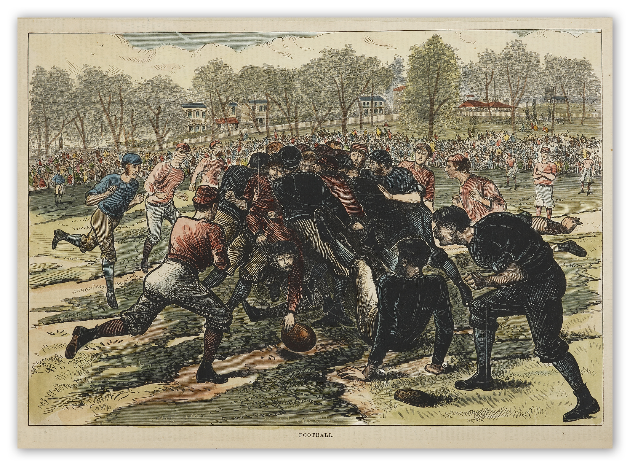 Football. - Antique Print from 1875