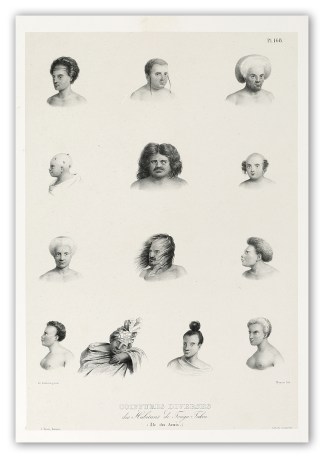 Coiffures diverses des habitans de Tonga… PACIFIC