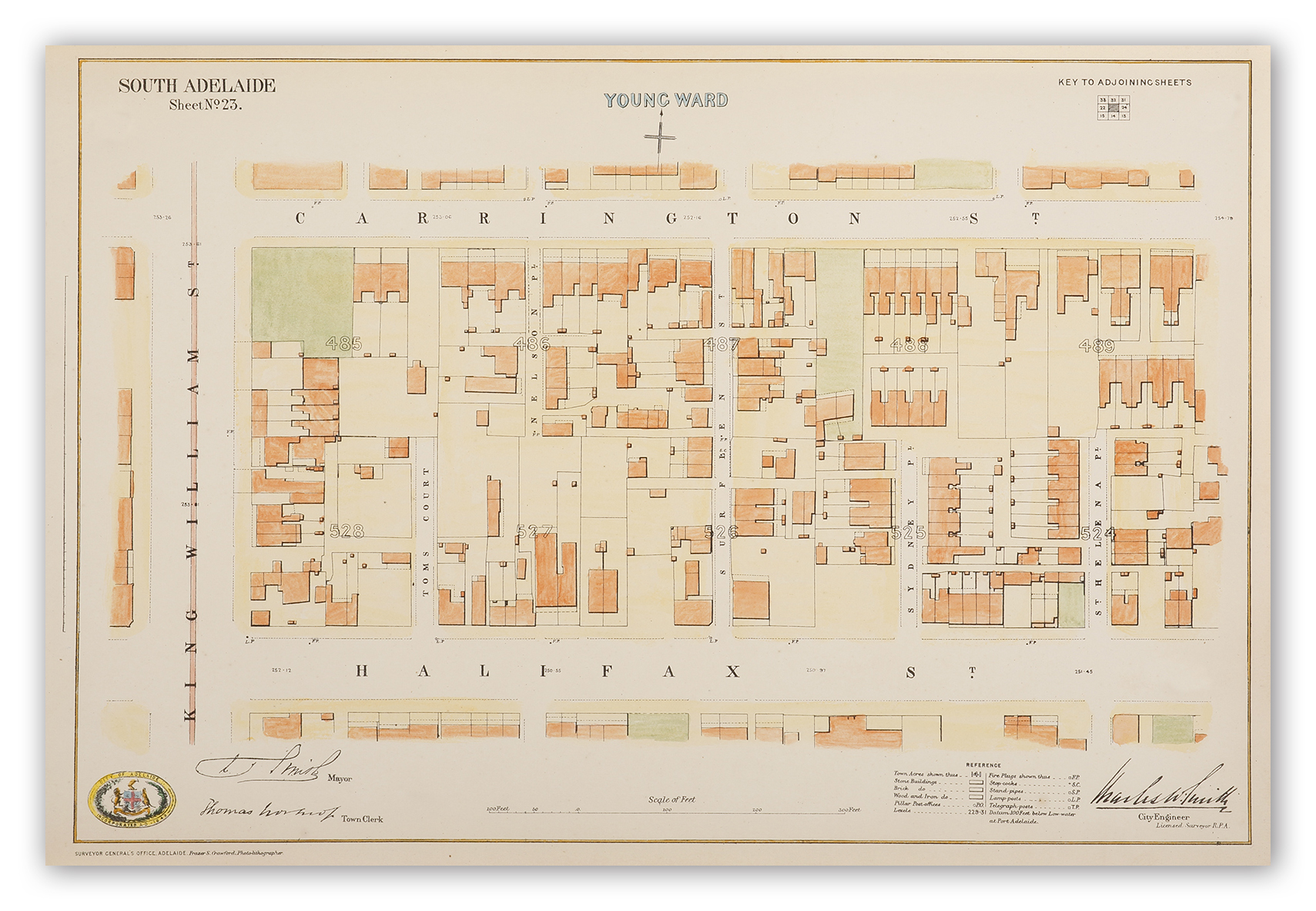 [Carrington St./King William St./Halifax St.] South Adelaide Sheet No. 23. - Antique Map from 1882