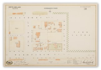 [Flinders St./East Terrace./Wakefield St.] South Adelaide Sheet No. 45. - Antique Map from 1882