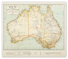 Railway Map of Australia 1924 Showing Through Conn… Australia