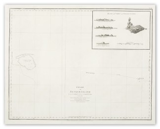 Chart of Necker Island. Plan and Views o… Polynesia