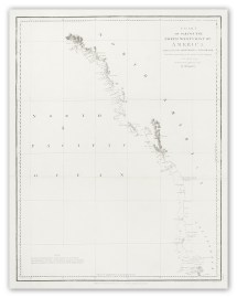 Chart of Part of the North West Coast of America Explored by the Boussole & Astrolabe  laid down conformably to the situation of the Boussole every day at noon as determined Astronomically.