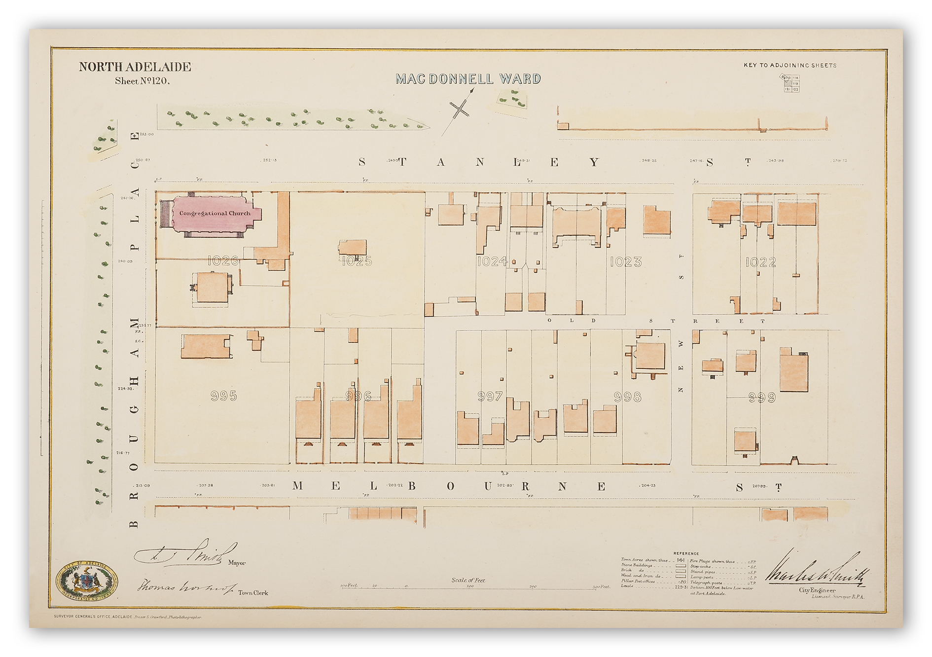 [Stanley St./Brougham Pl./Melbourne St.] North Adelaide Sheet No. 120 - Antique Map from 1882