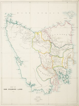 Map of Van Dieman’s Land. Tasmania