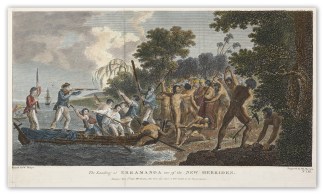 The Landing at Erramanga one of the New … Captain Cook