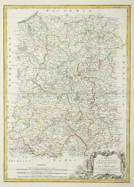 Carte du Gouvernement de L'Isle de France et de celui de L'Orleanois. Projettee et Assujiettie au Gel Par M.Bonne Hyd. du Roi.