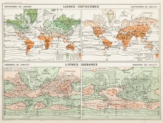 Lignes Isothernes. Lignes Isobares. WORLD