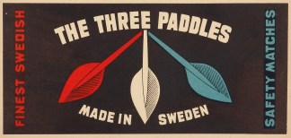 The Three Paddles MATCHBOX LABELS