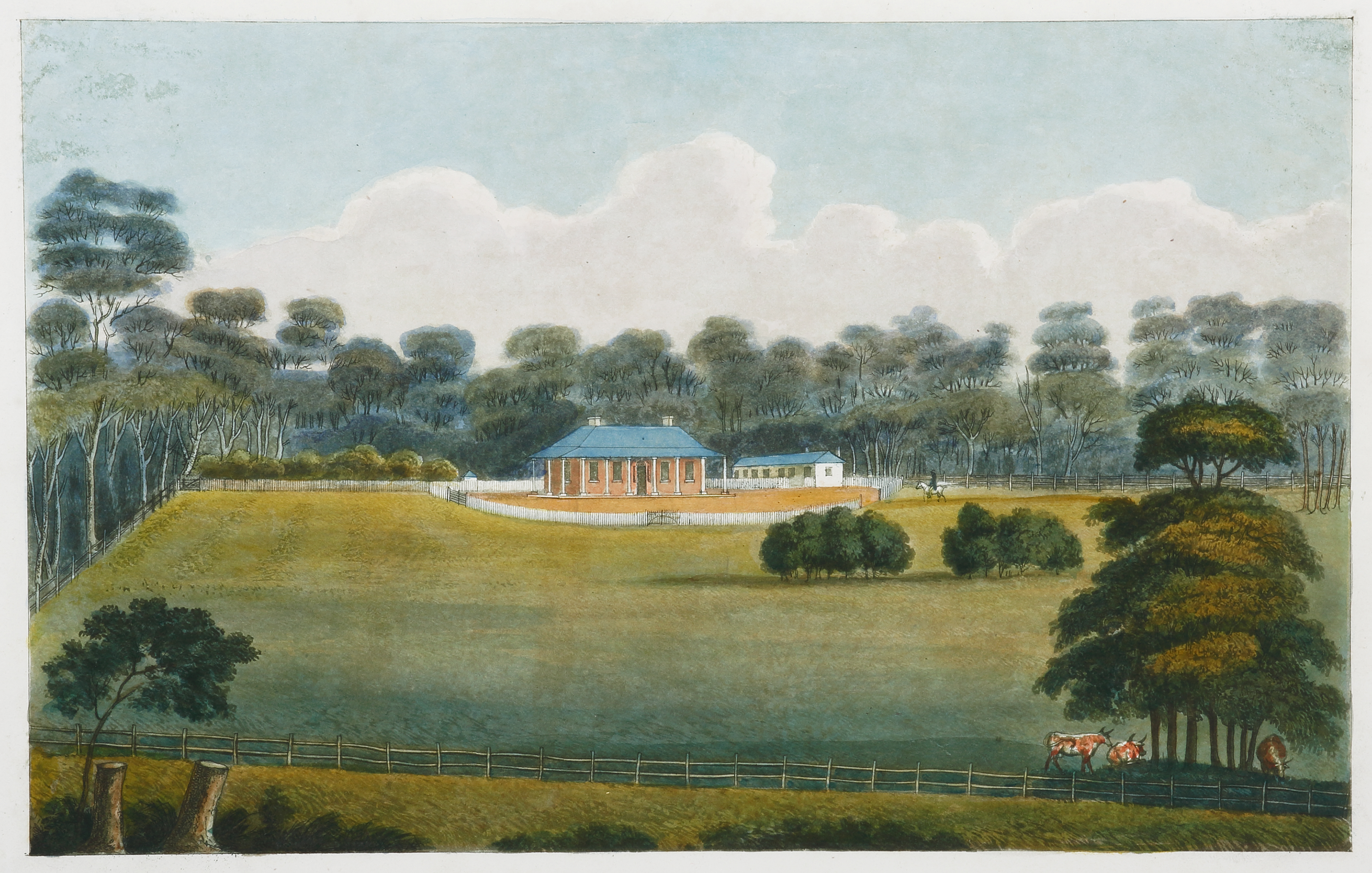 Burwood Villa, New South Wales, The Property of Alexander Riley Esq. - Antique View from 1824